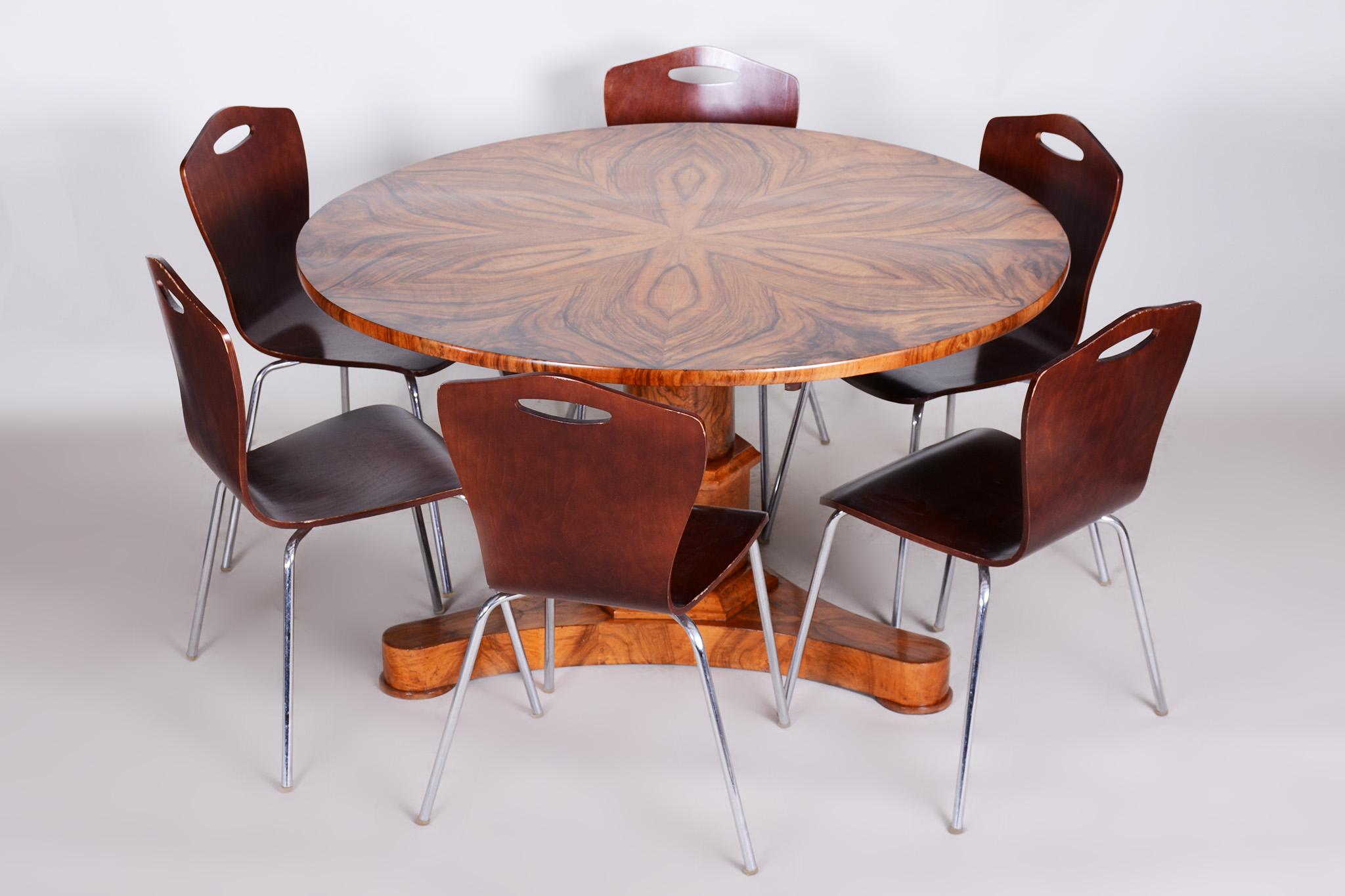 Antique Folding Dining Table, Made in the 19th Century in Czechia. Restored 8