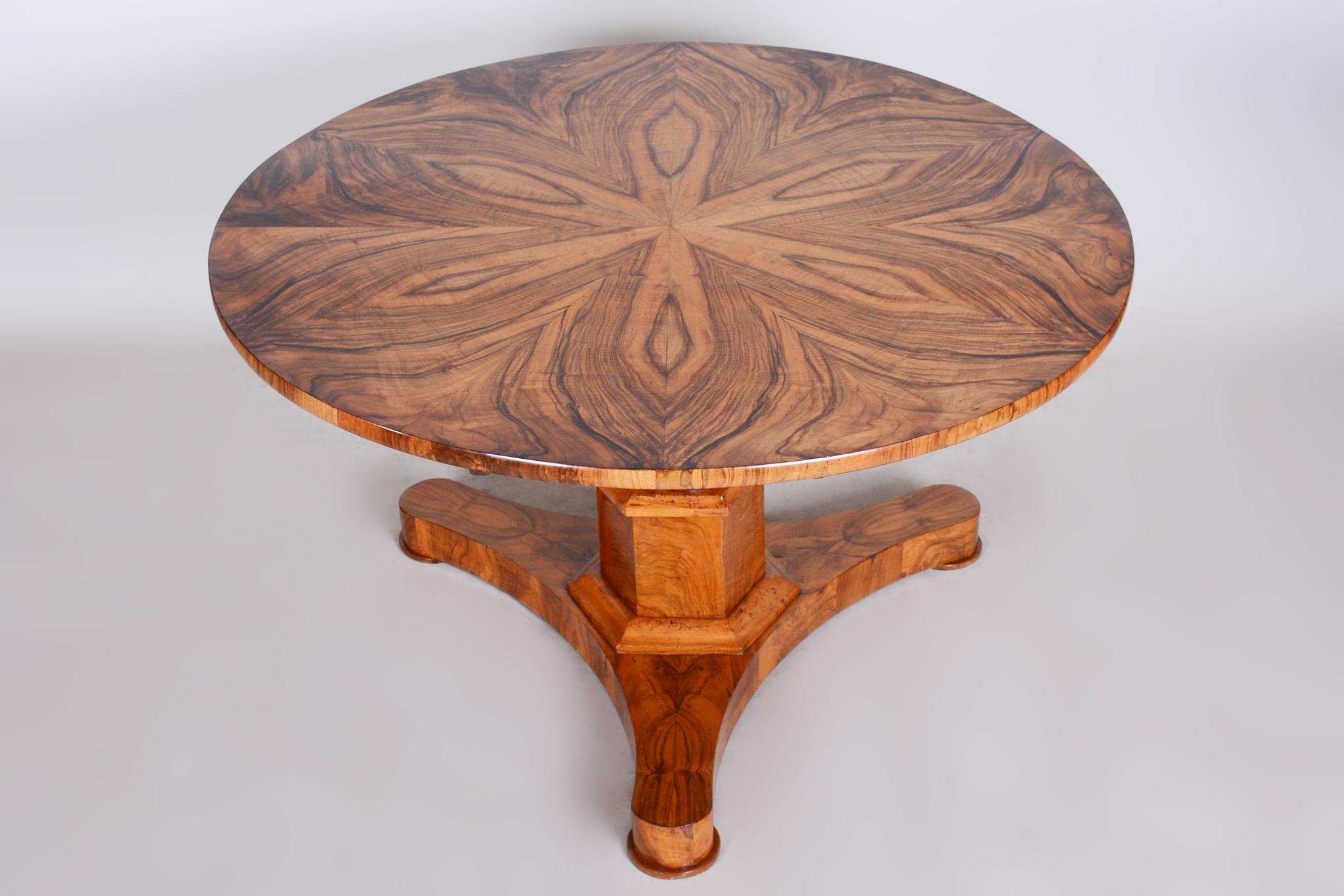 Walnut Antique Folding Dining Table, Made in the 19th Century in Czechia. Restored