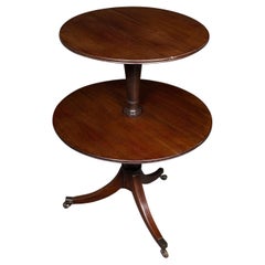Ancien serveur pliant, anglais, stand de service à deux niveaux, géorgien, C.C.C.