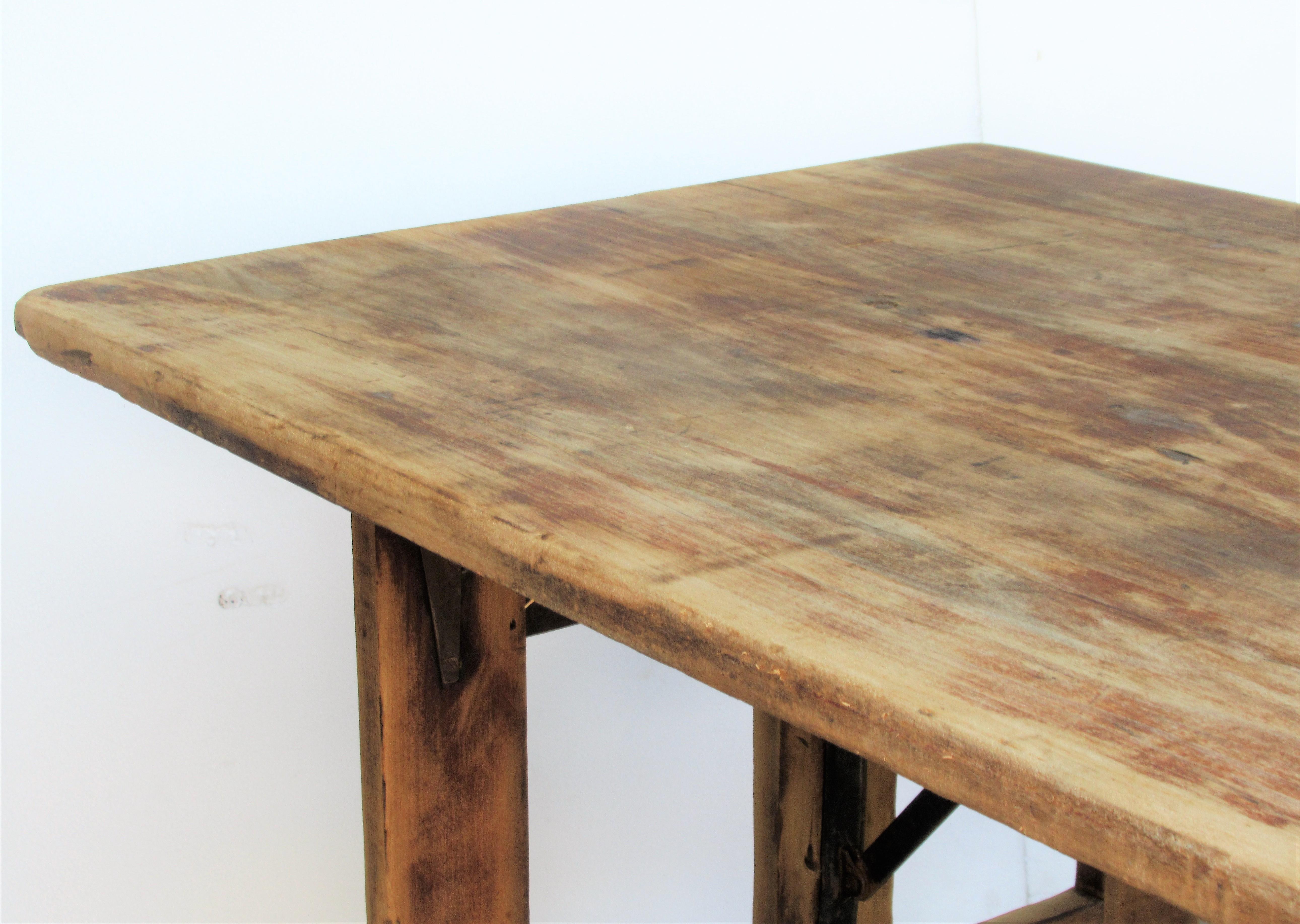 20th Century Antique Folding Farm Banquet Table