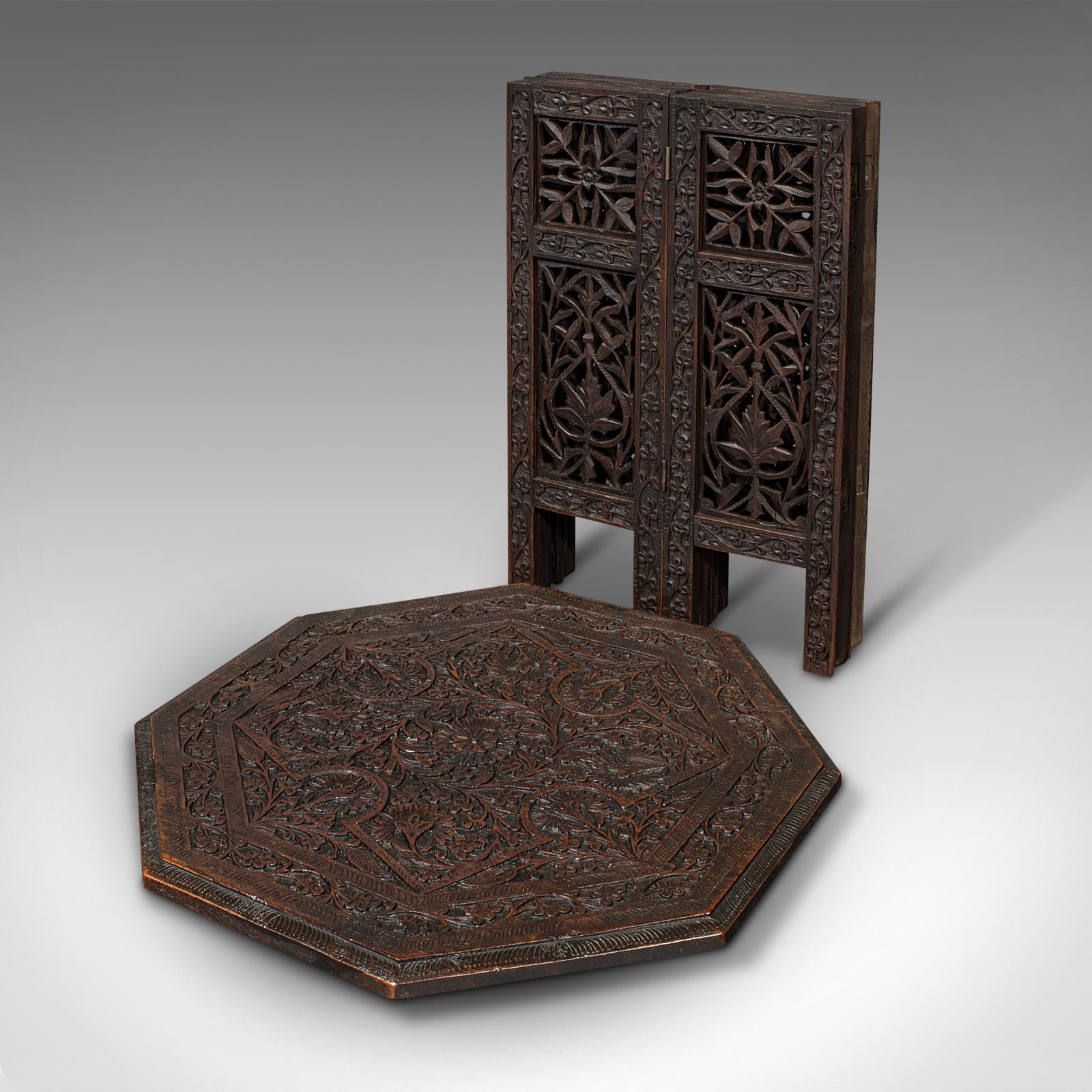 Antique Folding Lamp Table, Anglo Indian, Occasional Side, Edwardian, Circa 1910 5