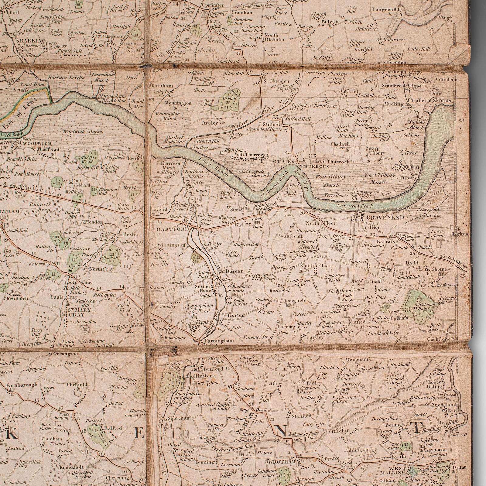 Antique Folding London Map, English, Cartography, Historic, Georgian, Dated 1783 For Sale 6