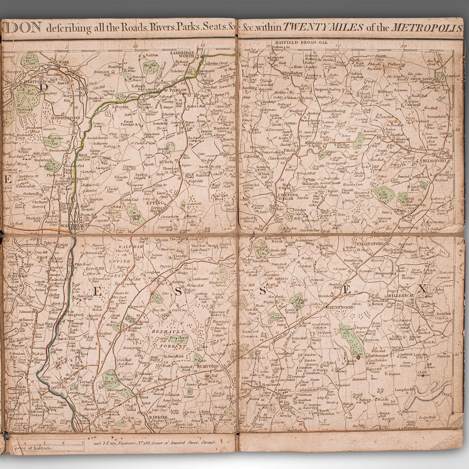 18th Century Antique Folding London Map, English, Cartography, Historic, Georgian, Dated 1783 For Sale