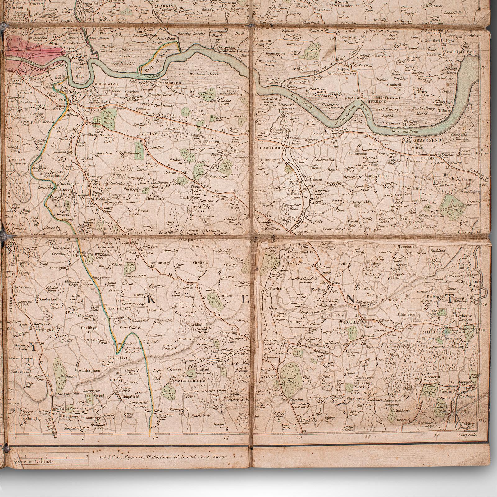 Antique Folding London Map, English, Cartography, Historic, Georgian, Dated 1783 For Sale 1