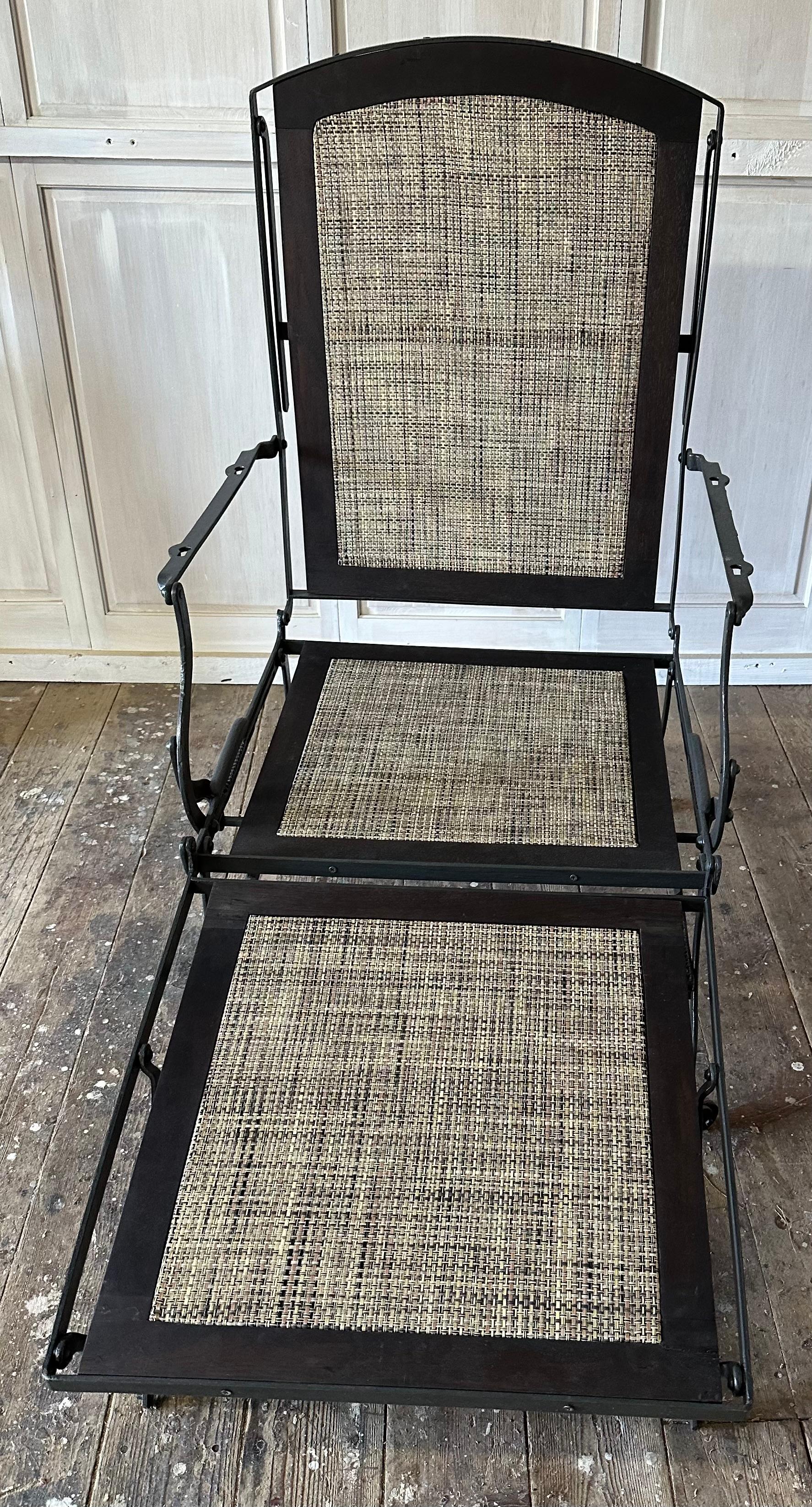 Chaise de pont pliante et pliante antique Bon état - En vente à Sheffield, MA