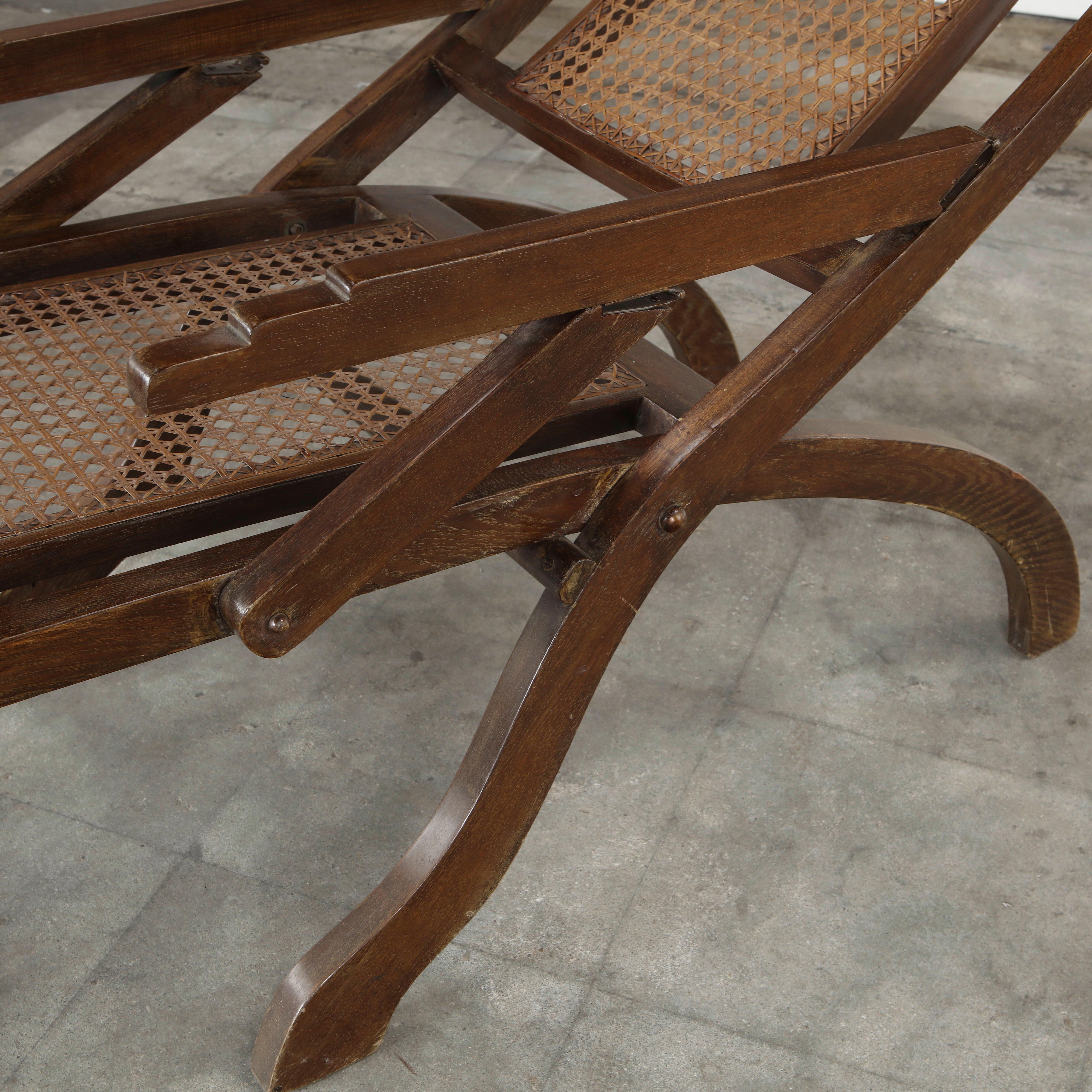 Antique Folding Luxury Wood Steamer Deck Chair, 1890s im Angebot 5