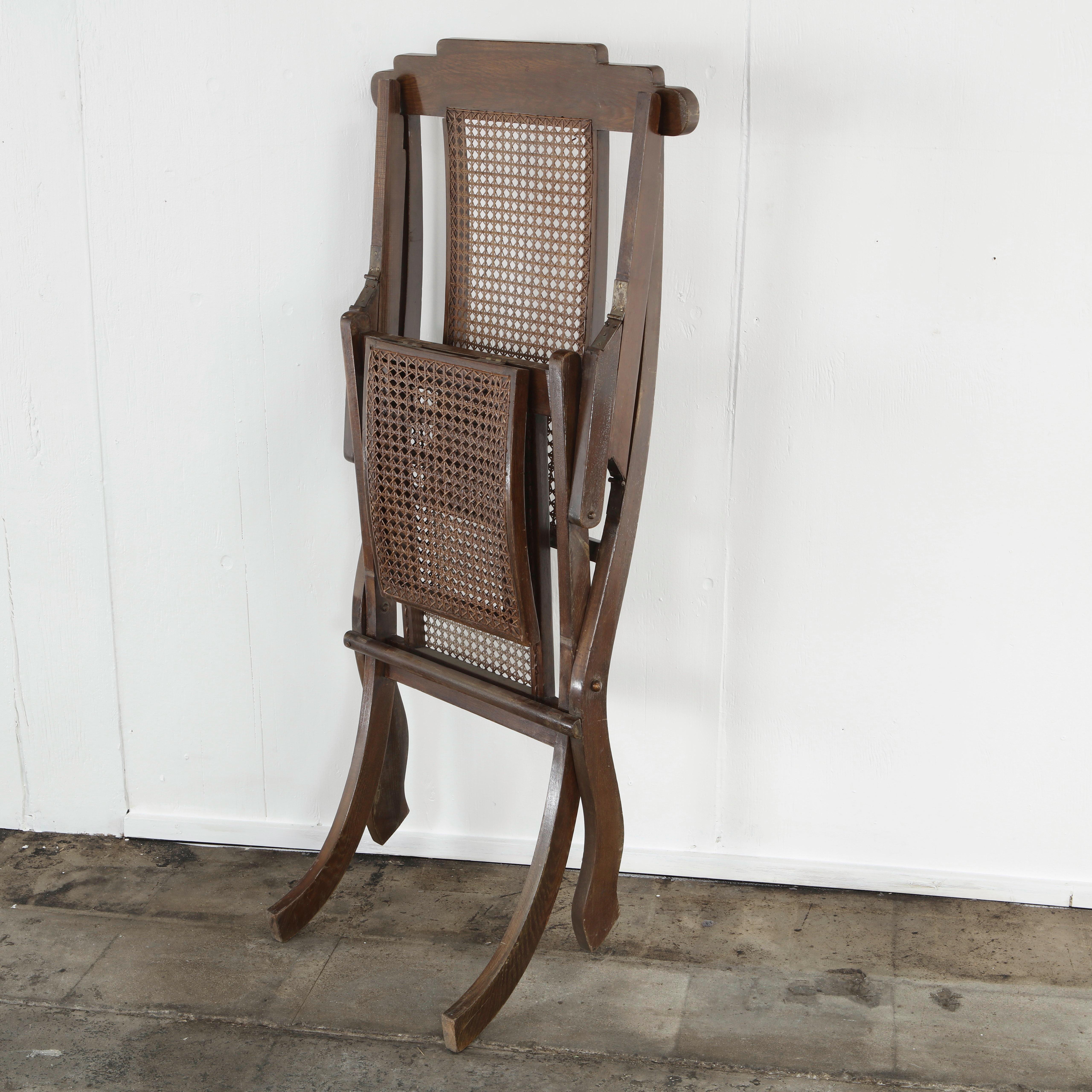 Antique Folding Luxury Wood Steamer Deck Chair, 1890s im Angebot 9