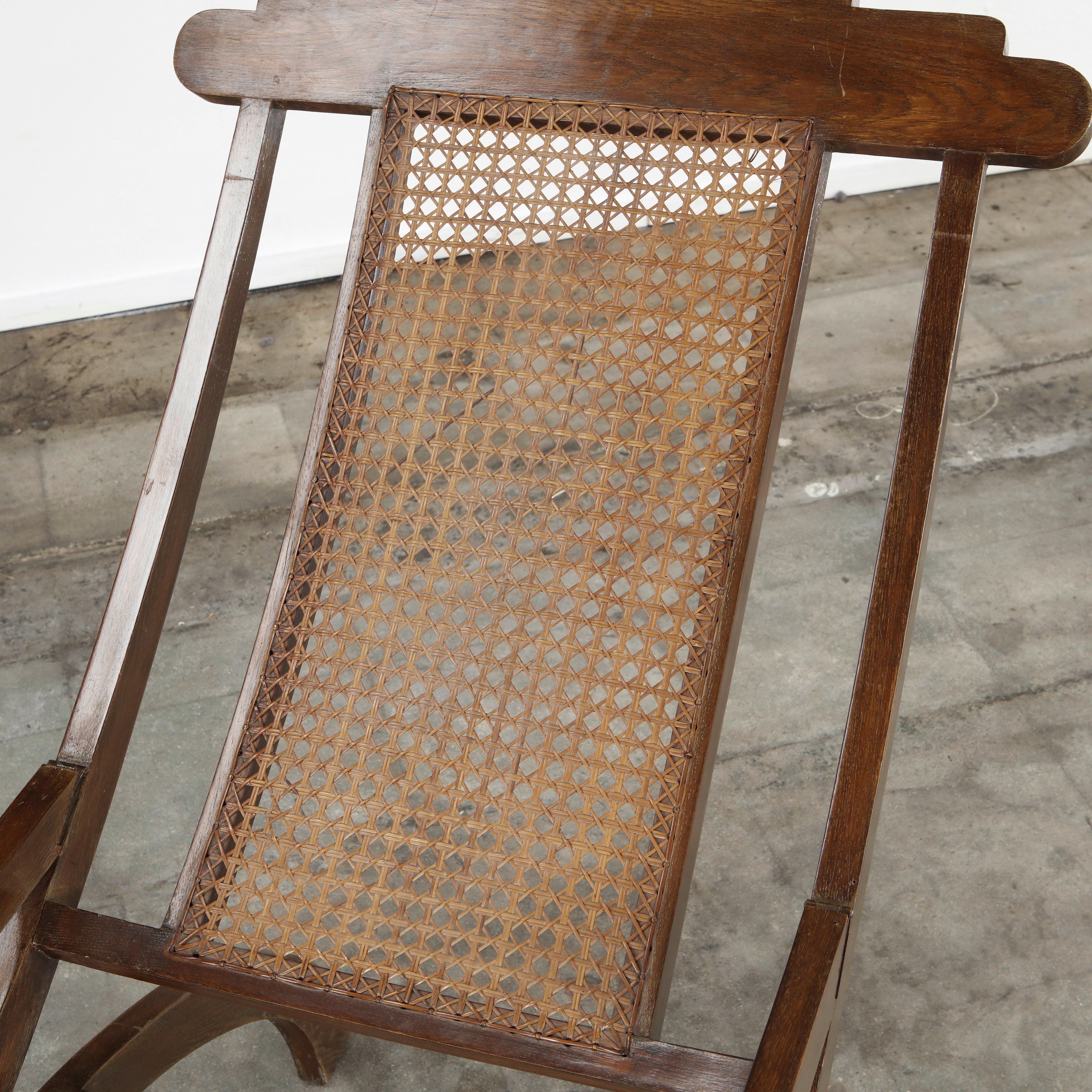 Antique Folding Luxury Wood Steamer Deck Chair, 1890s im Angebot 2
