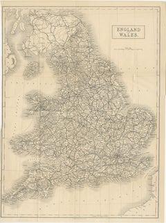 Antique Folding Map of England and Wales