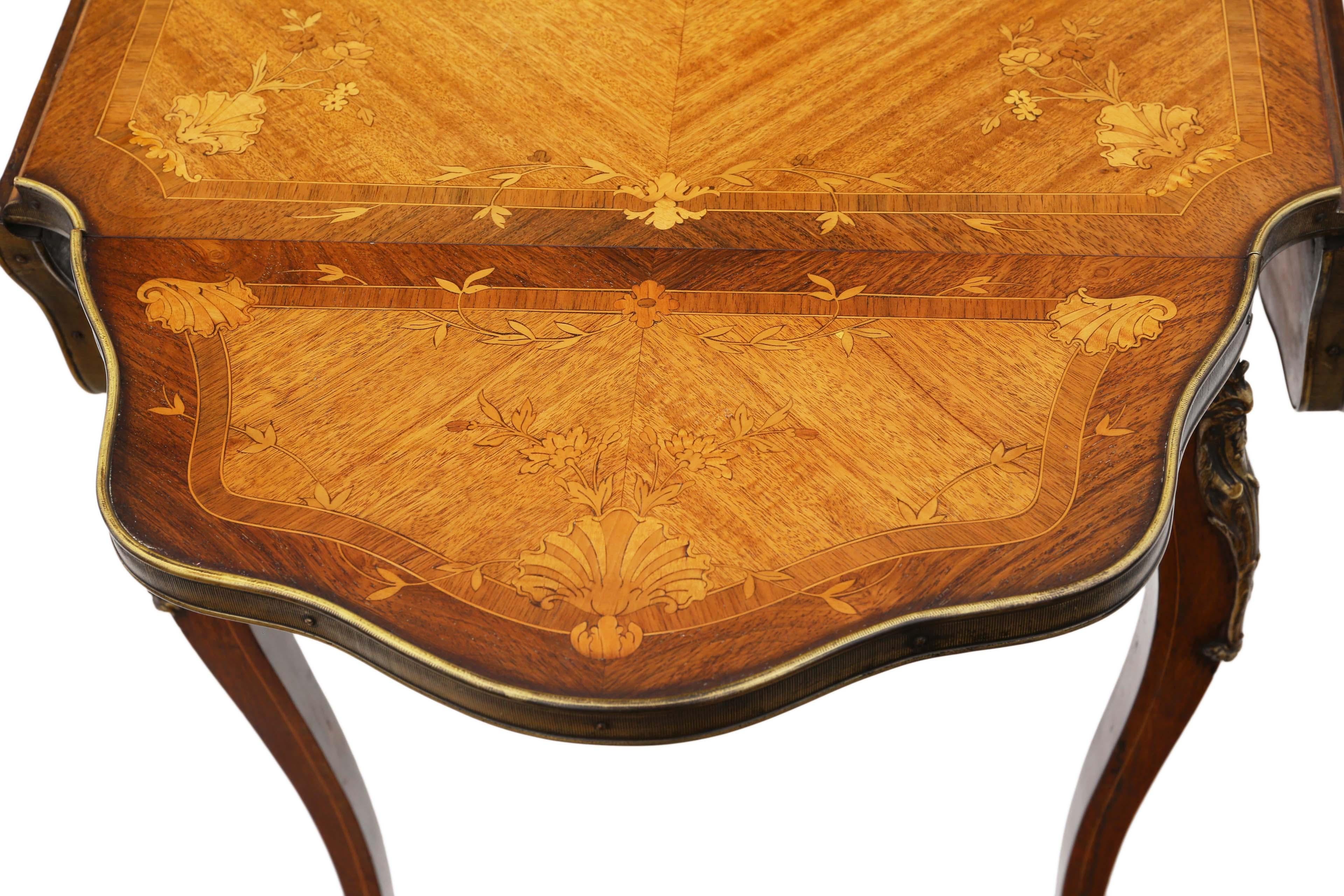 Early 20th Century Antique Folding Marquetry Centre Table
