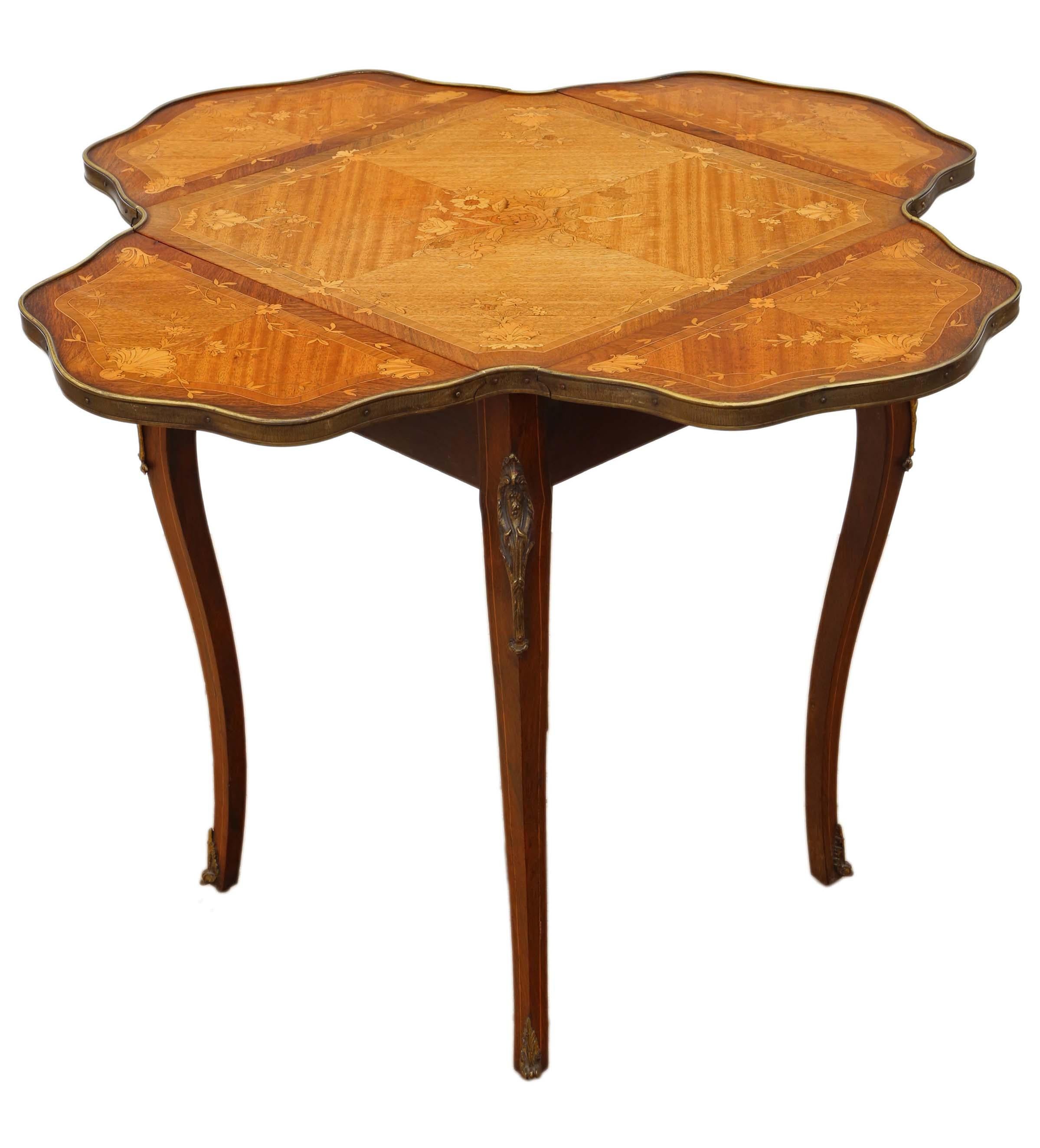 Antique Folding Marquetry Centre Table 2