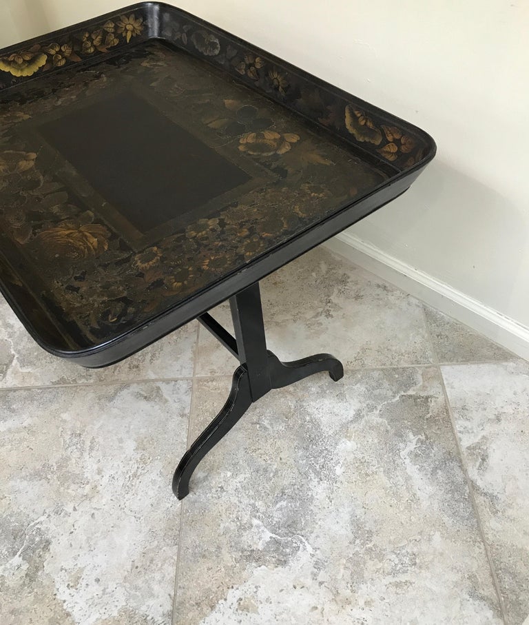 Antique Folding Paper Mâché Tea Table For Sale at 1stDibs antique