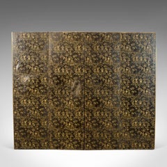 Antique Folding Screen, Room Divider, Wall Art, Photographer's Prop, circa 1910