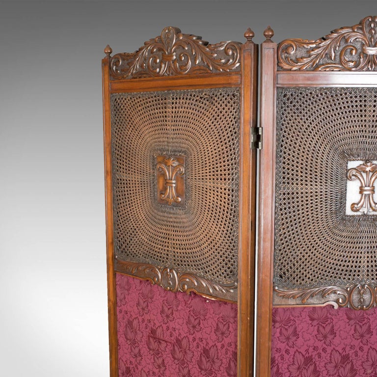 Antique Folding Screen, Edwardian Room Divider, Photographer's Prop