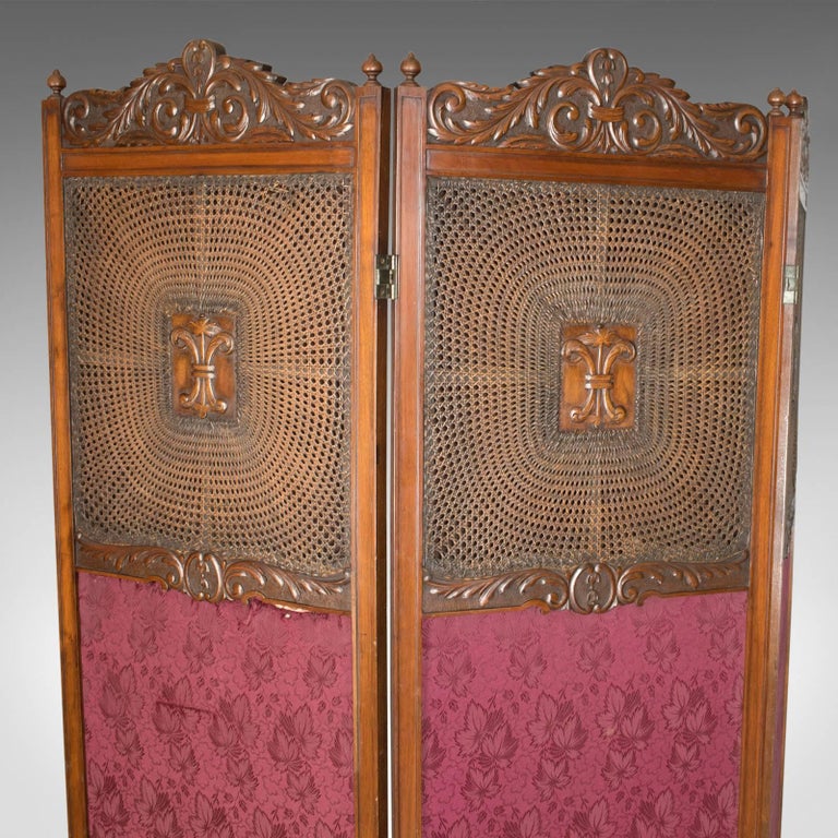 Antique Folding Screen, Edwardian Room Divider, Photographer's Prop
