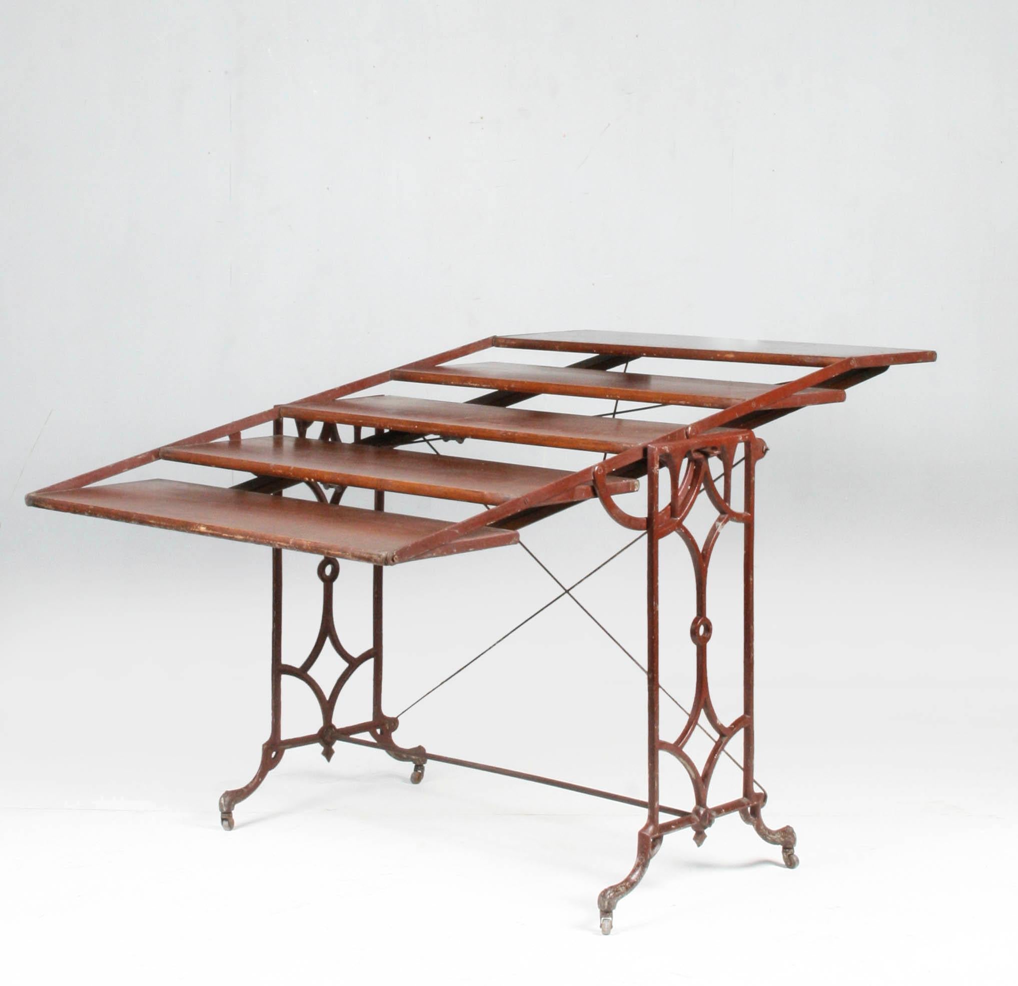 Industrial Antique Folding Shelf / Table, Boeckh Brothers, Canada