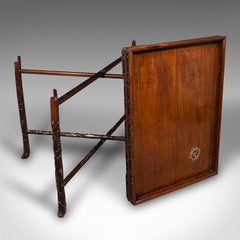 Antique Folding Silver Table, Chinese, Serving Tray, Afternoon Tea, Victorian