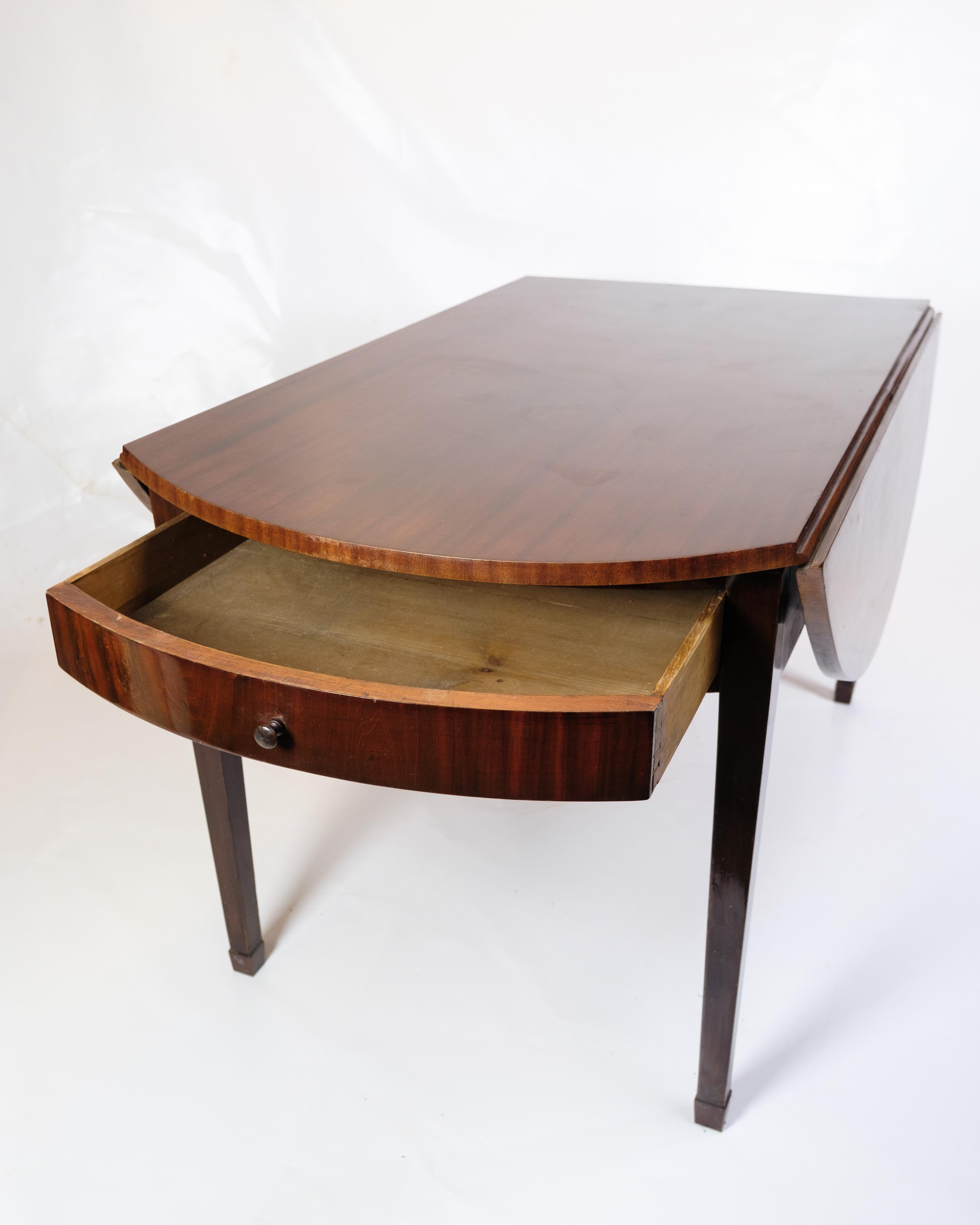 Antique Folding Table Made In Polished Mahogany From 1840s For Sale 2