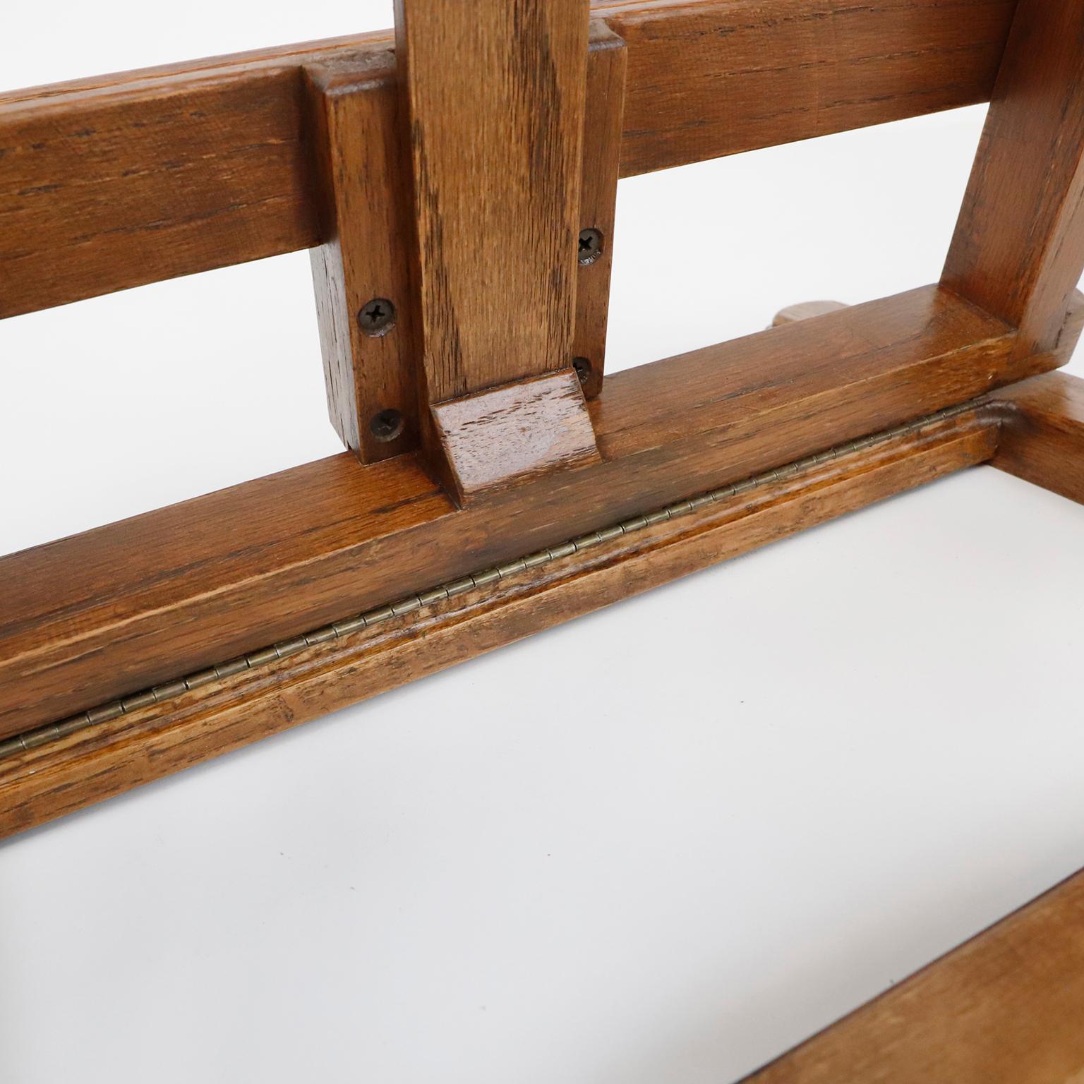 Mexicain Chevalet de table pliant ancien en Oak Oak en vente