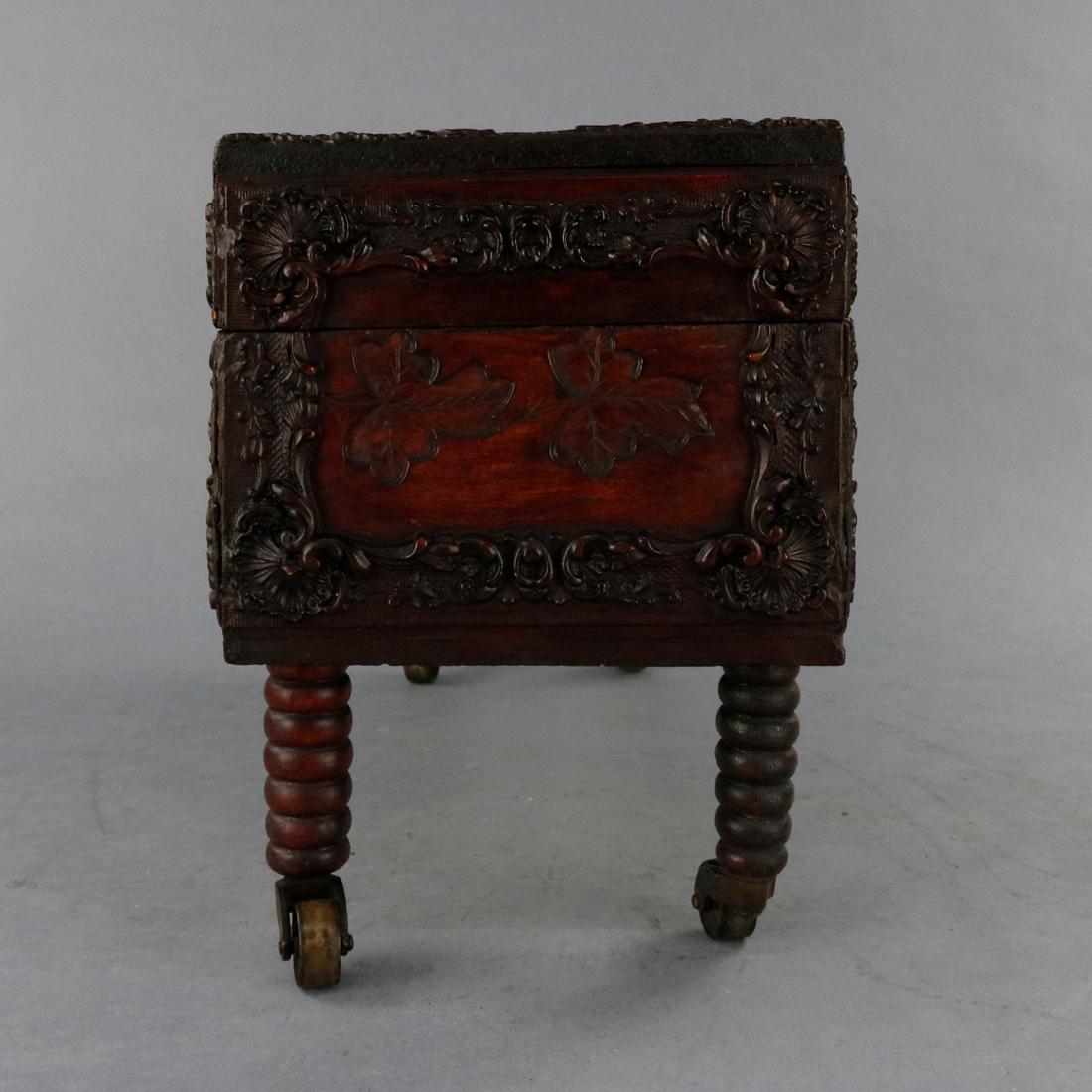 Antique Foliate Carved Mahogany Document Box, Circa 1880 2