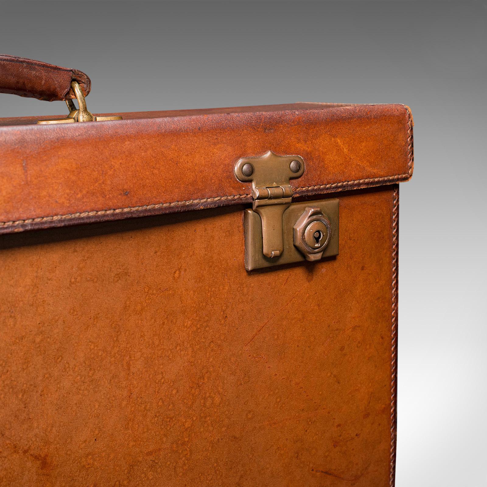 Antique Folio Case, English, Leather, Record Producer's Attache Briefcase, 1920 5
