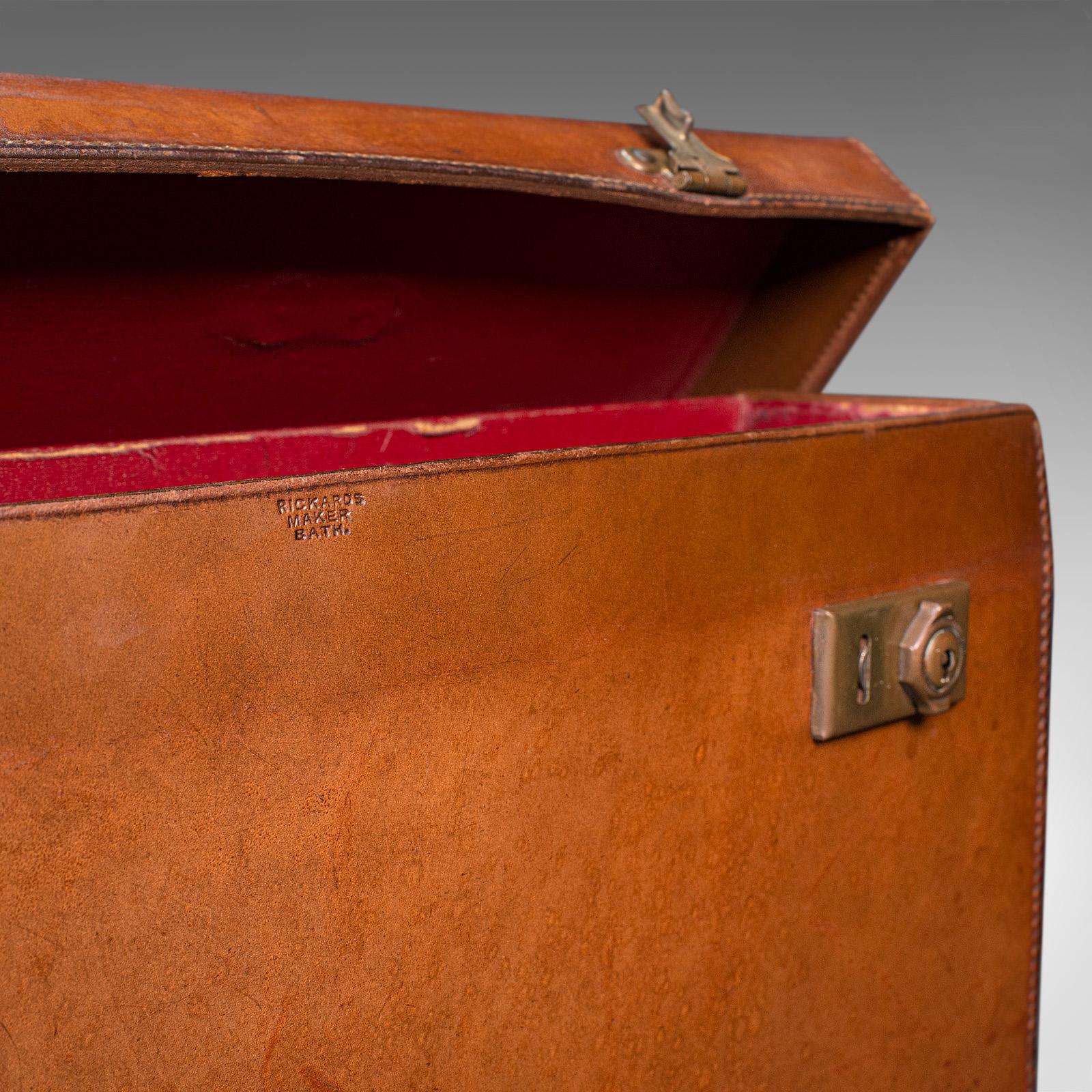 Antique Folio Case, English, Leather, Record Producer's Attache Briefcase, 1920 6