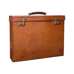 Antique Folio Case, English, Leather, Record Producer's Attache Briefcase, 1920