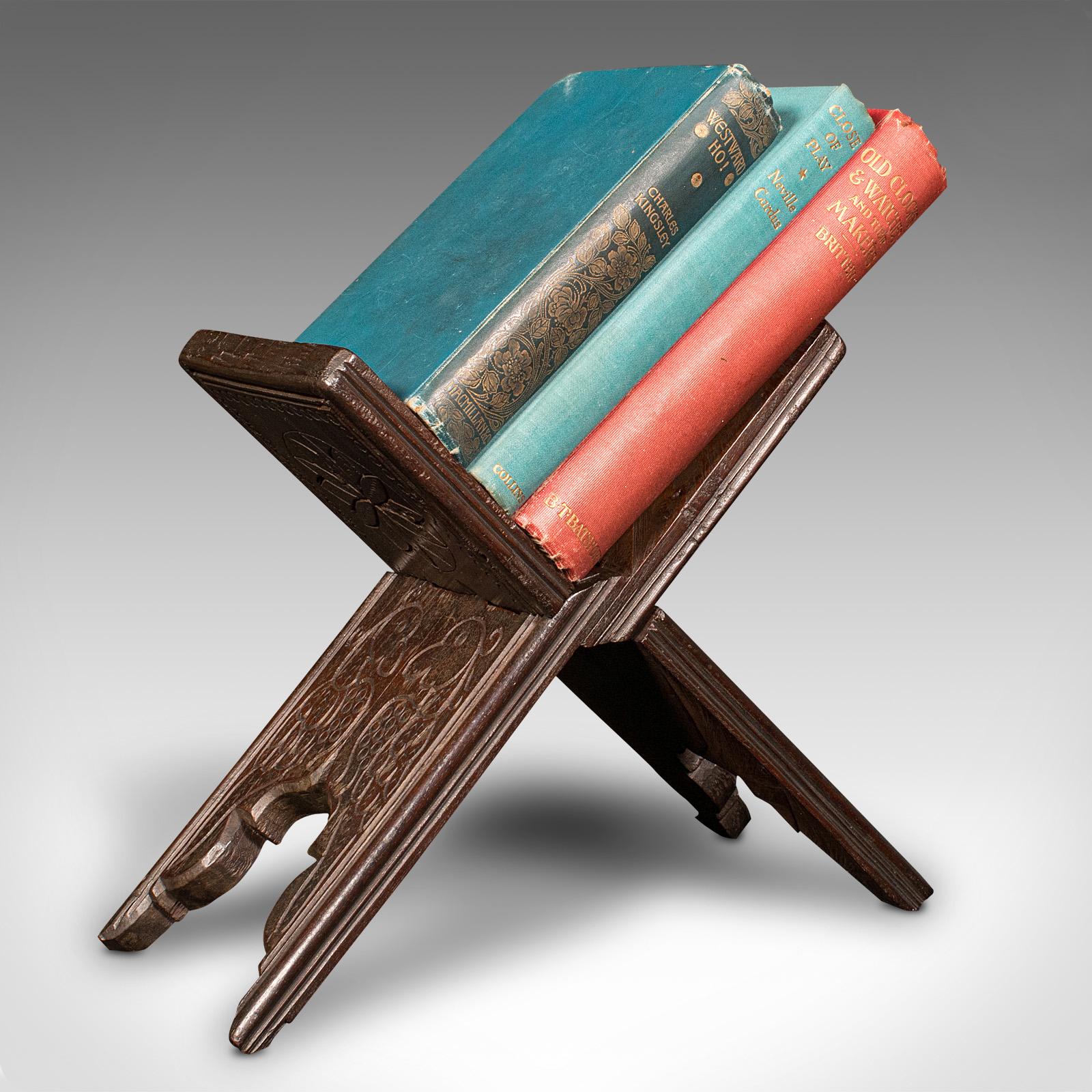 Antique Folio Stand, Anglo Indian, Folding Book Rest, Desktop, Victorian, C.1900 For Sale 2