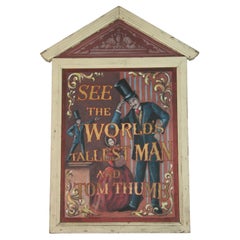 Antique Folk Art Carnival Attraction Hand Painted Sign circa 1940's