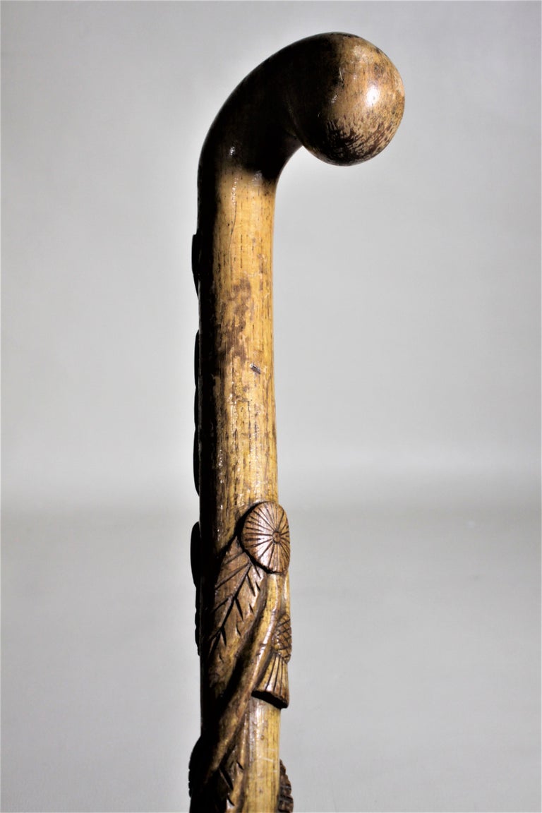 Antique Folk Art Ornately Carved Scottish Rite or Masonic Lodge Walking Cane at 1stDibs