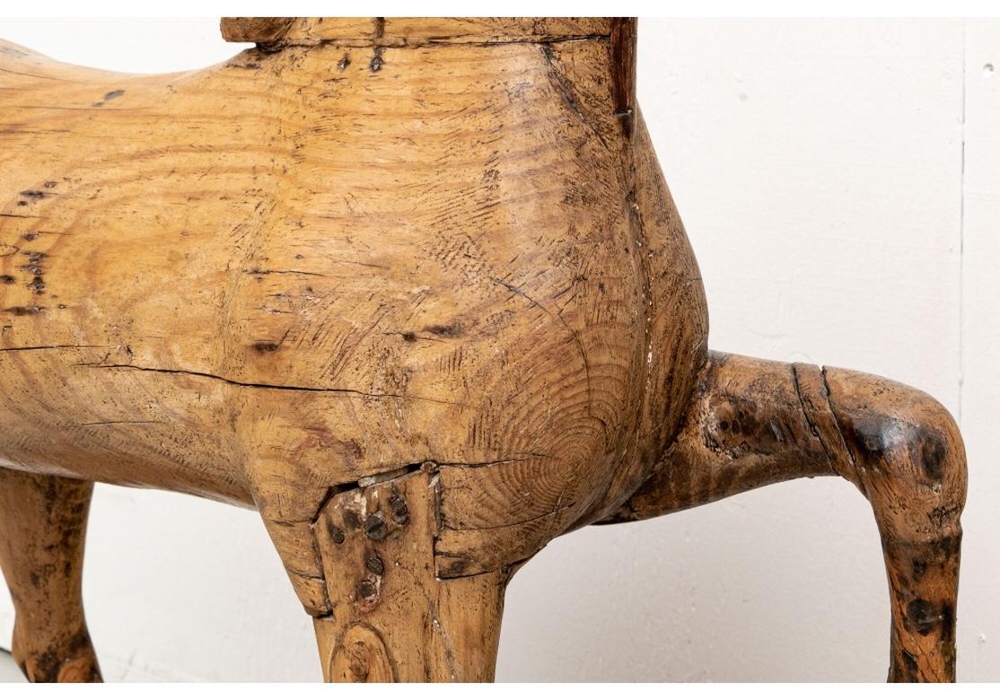 Antique Folk Art Carved Wooden Horse Sculpture 9