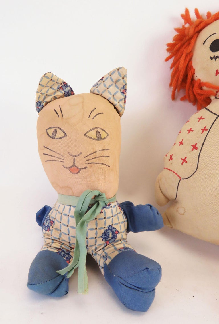 Antique Folk Art Collection of Six Rag Dolls, circa 1930s For Sale at ...