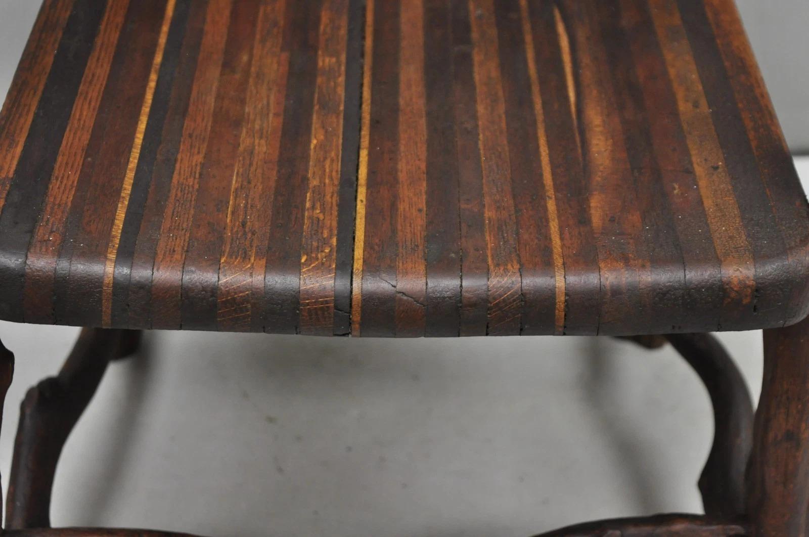 Antique Folk Art Handmade Wooden Twig Branch Adirondack Small Childs Chair im Angebot 1