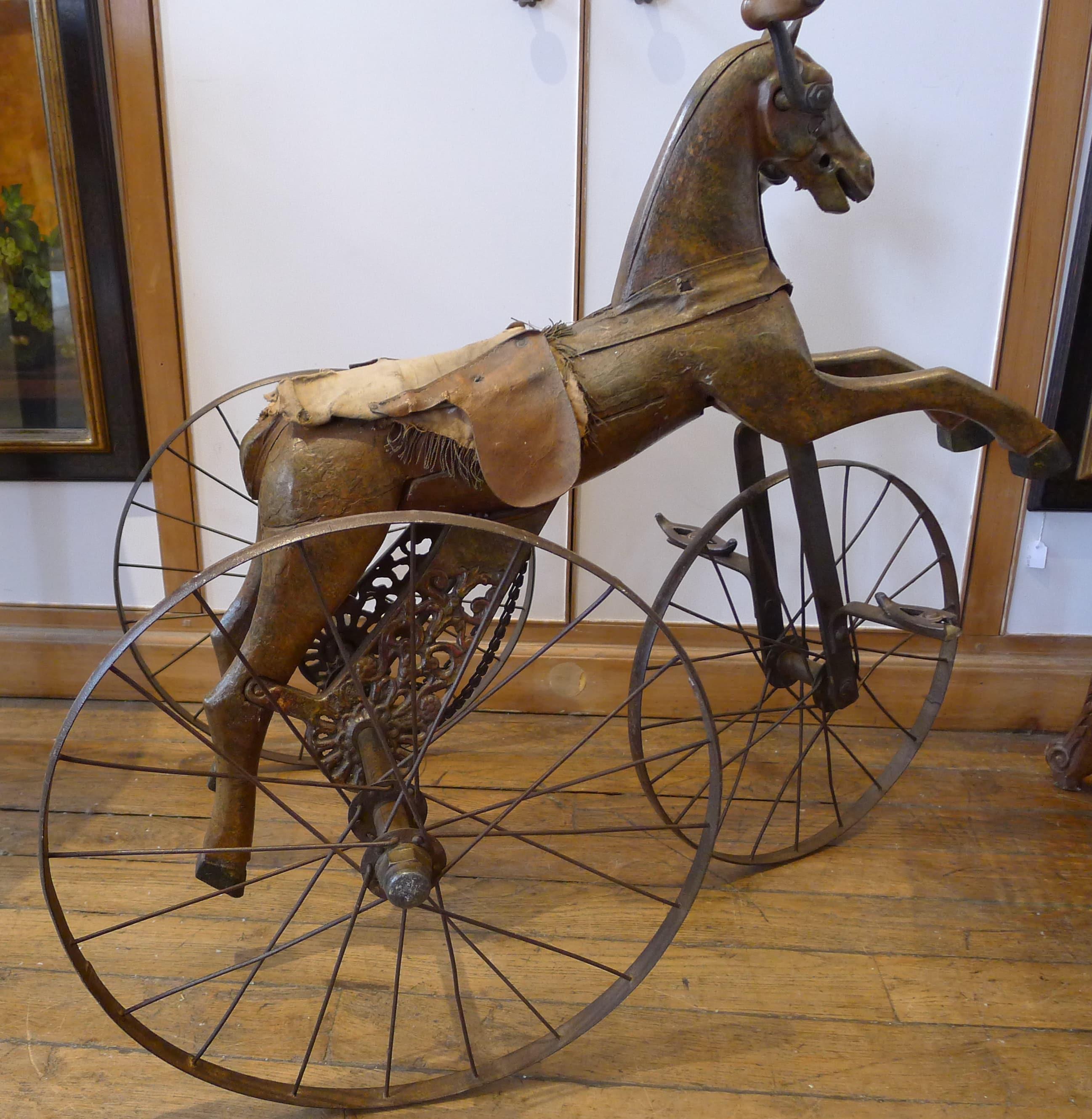 Antique Folk Art Horse Form Tricycle, 19th Century For Sale 1
