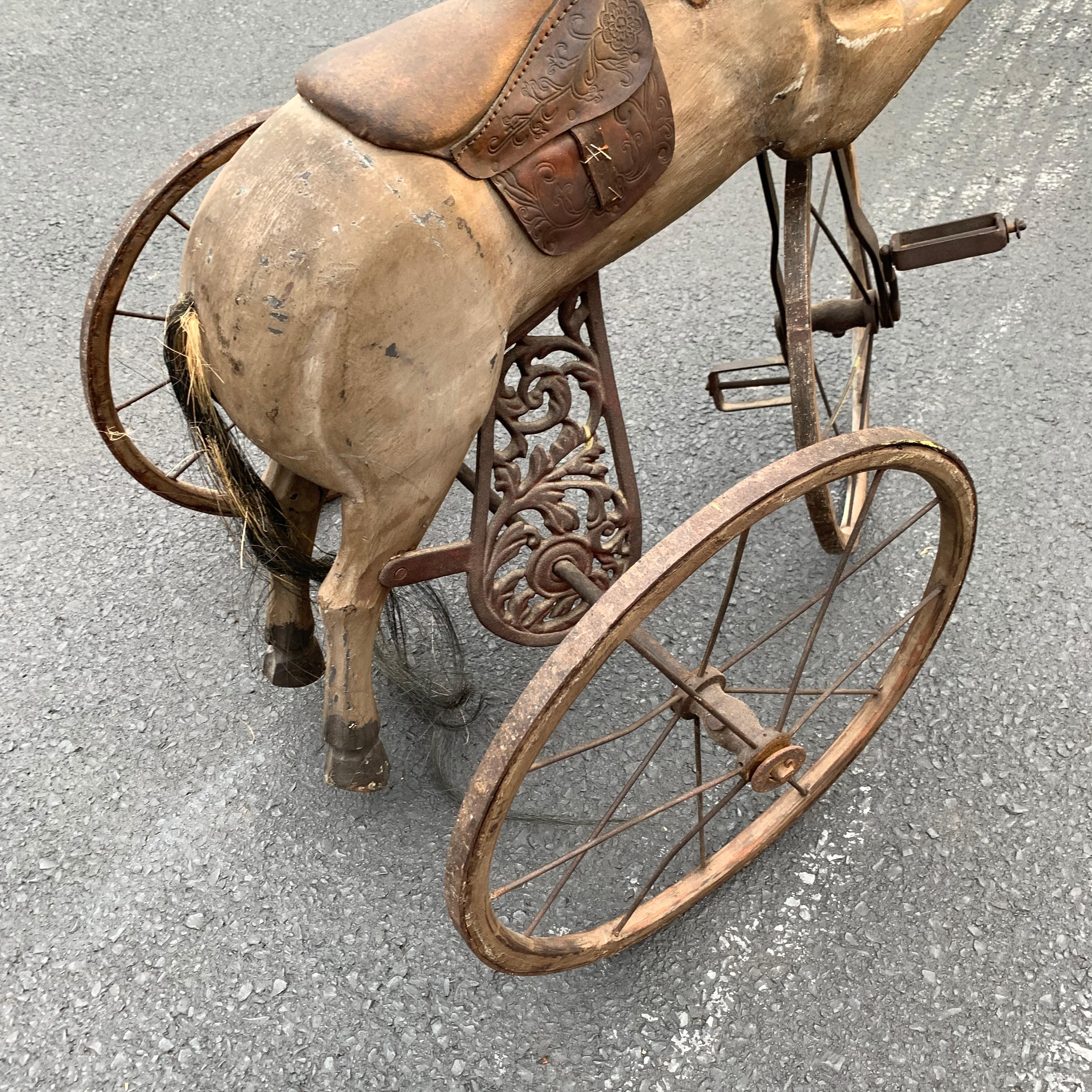 Antique Folk Art Horse Tricycle 6