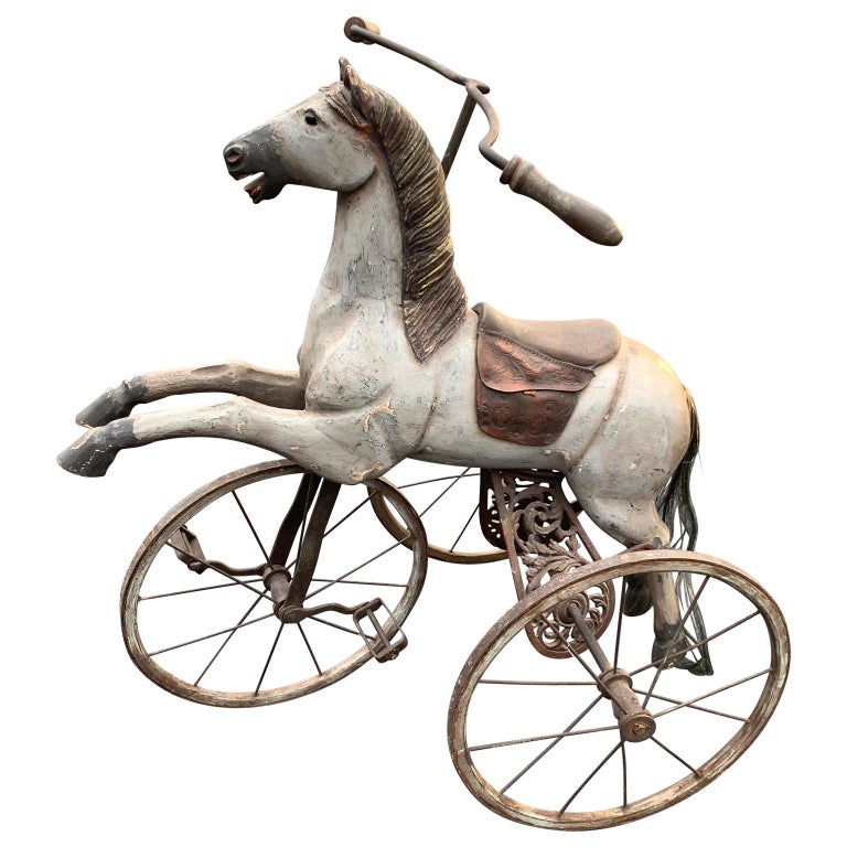 Antique Folk Art Horse Tricycle at 1stDibs
