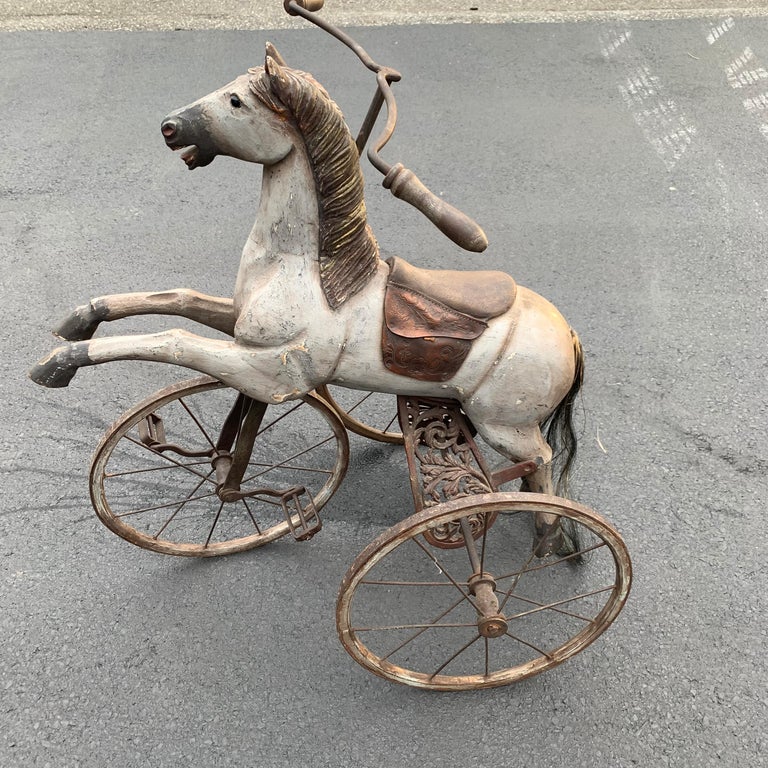 Antique Folk Art Horse Tricycle at 1stDibs