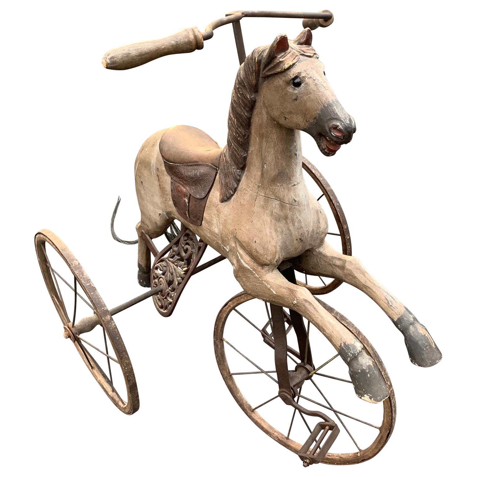 Antique Folk Art Horse Tricycle