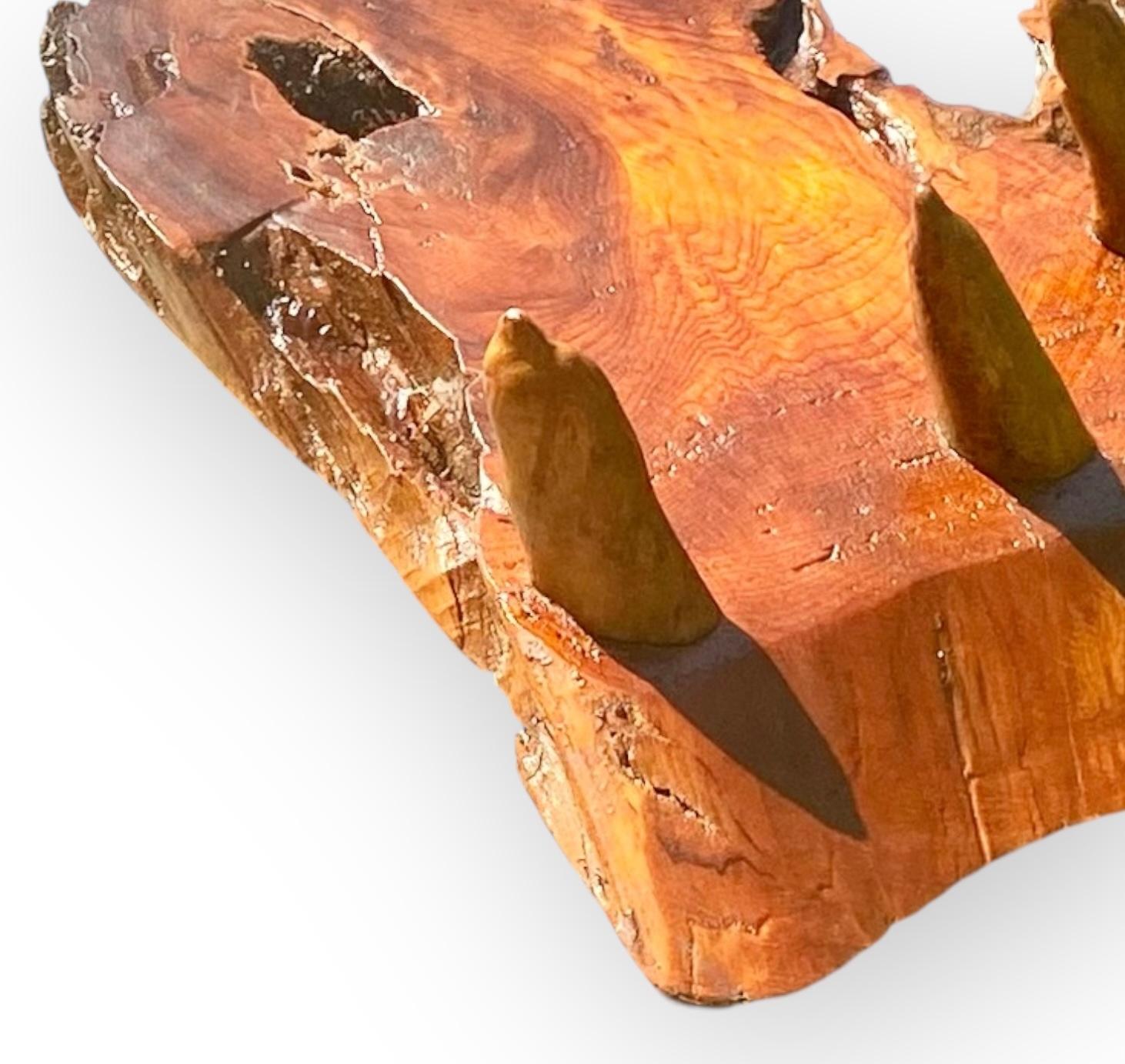 Antike Volkskunst  Live Edge Cypress Wand Hutablage/Spiegel im Angebot 4