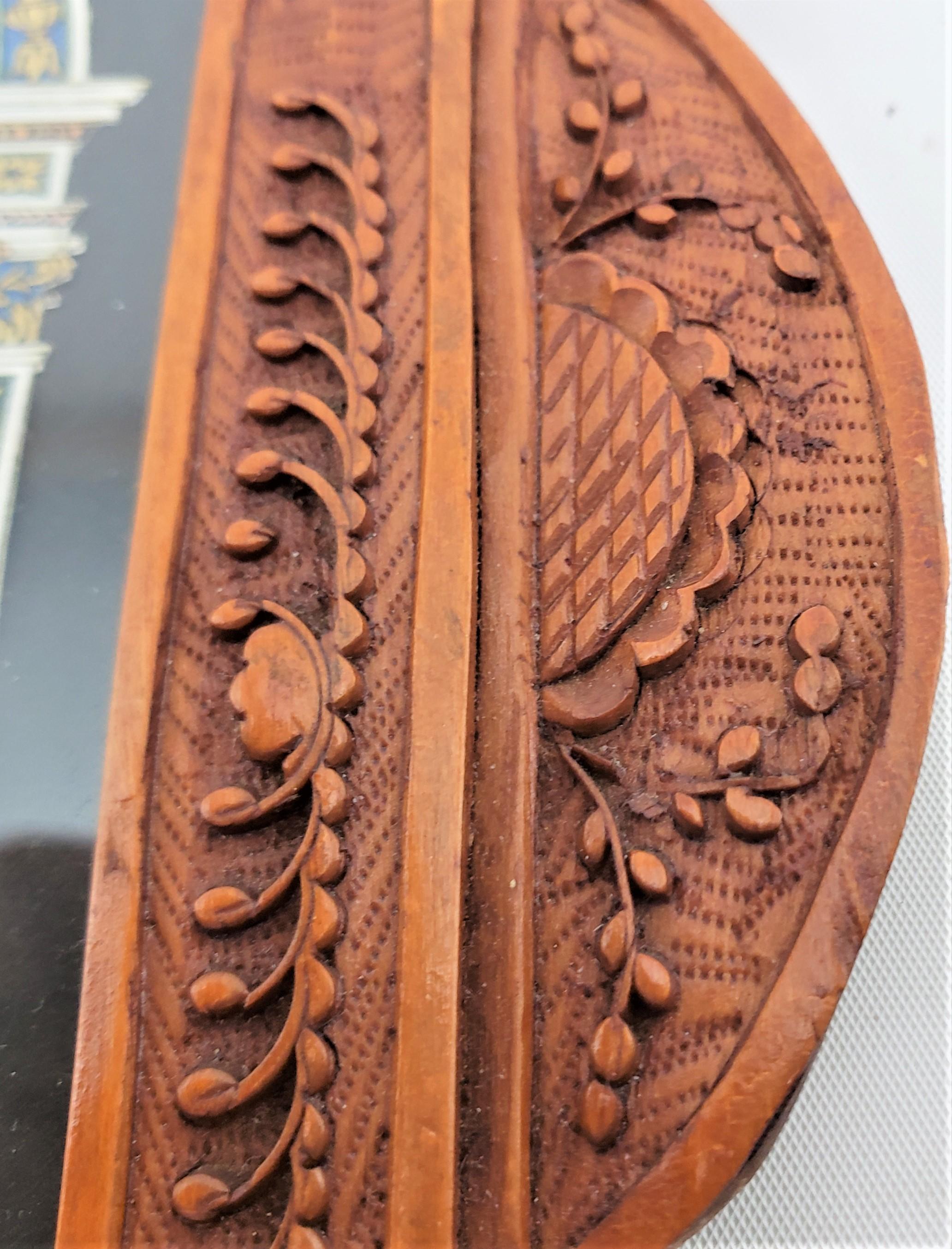 Antique Folk Art Ornately Carved Wooden Picture Frame with Birds & Flowers For Sale 2