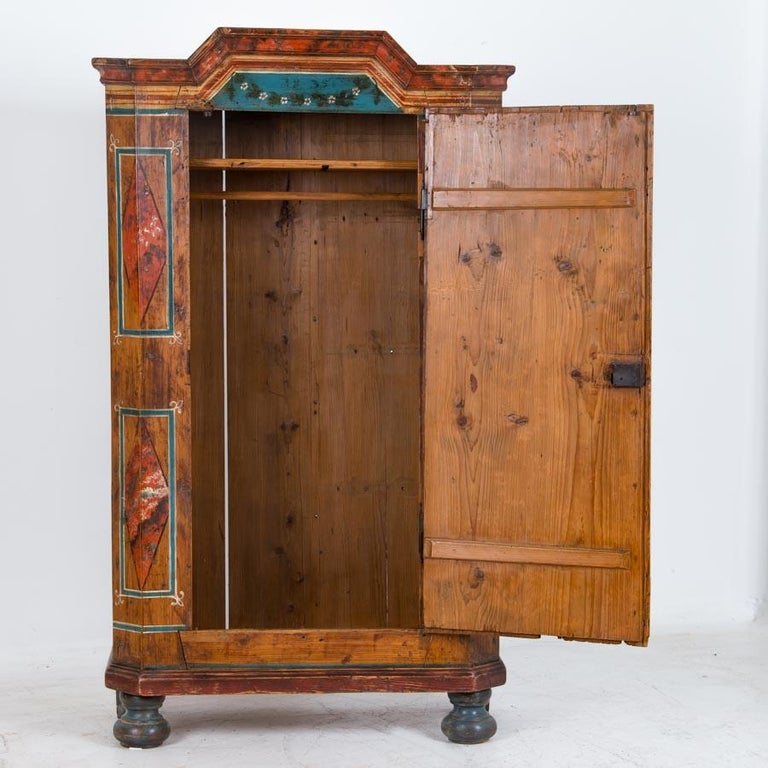 Antique Folk Art Painted Austrian Armoire at 1stDibs