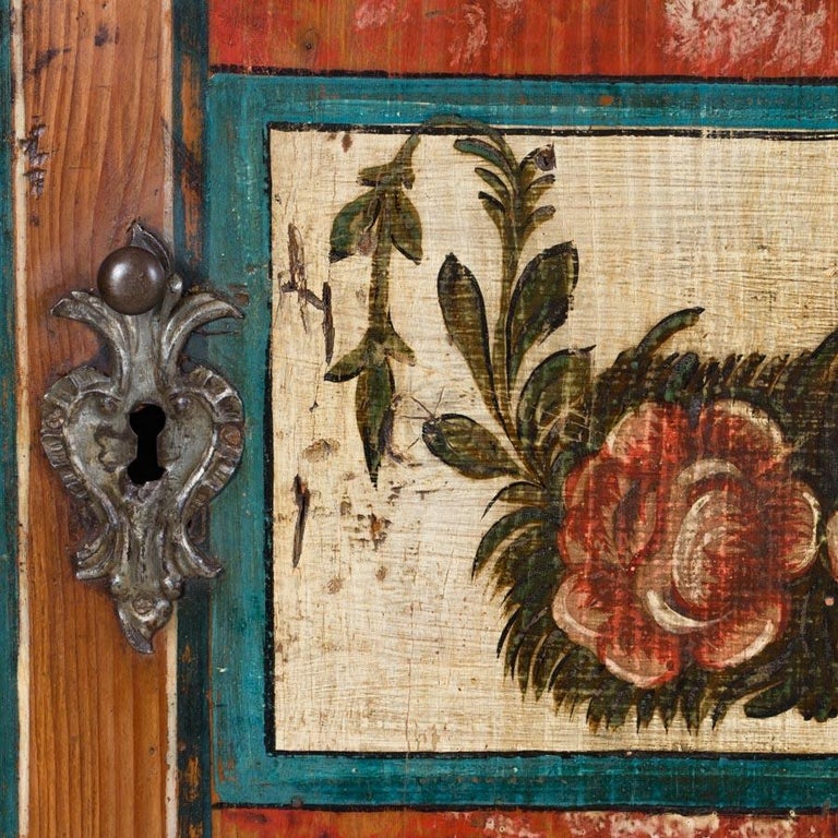 Antique Folk Art Painted Austrian Armoire at 1stDibs