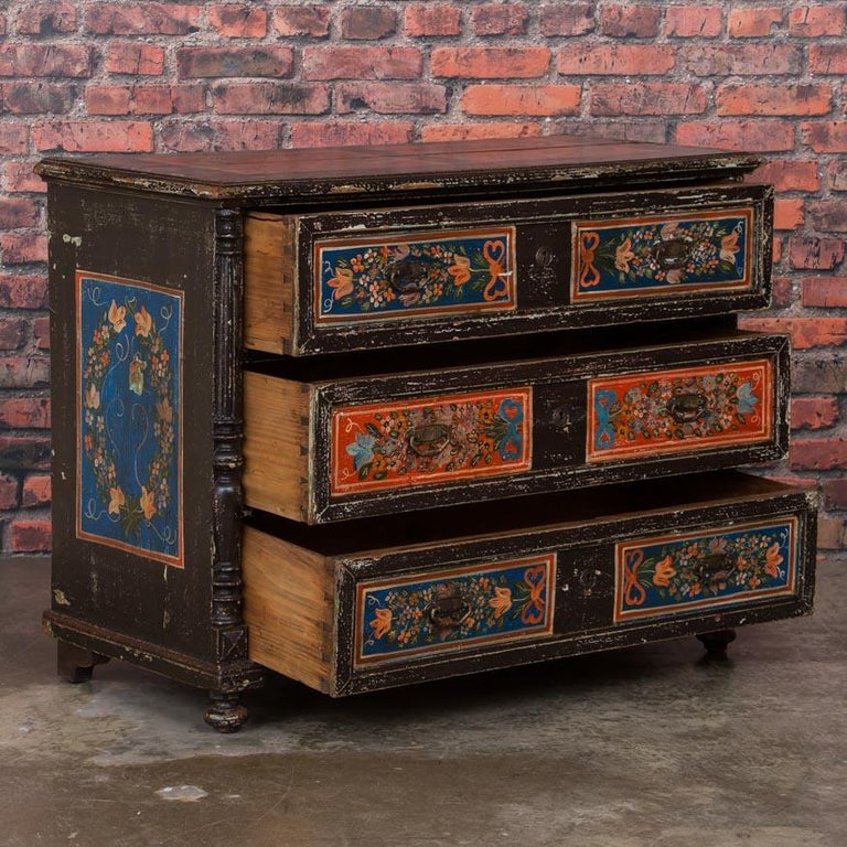 Antique Folk Art Painted Chest of Drawers from Romania For ...
