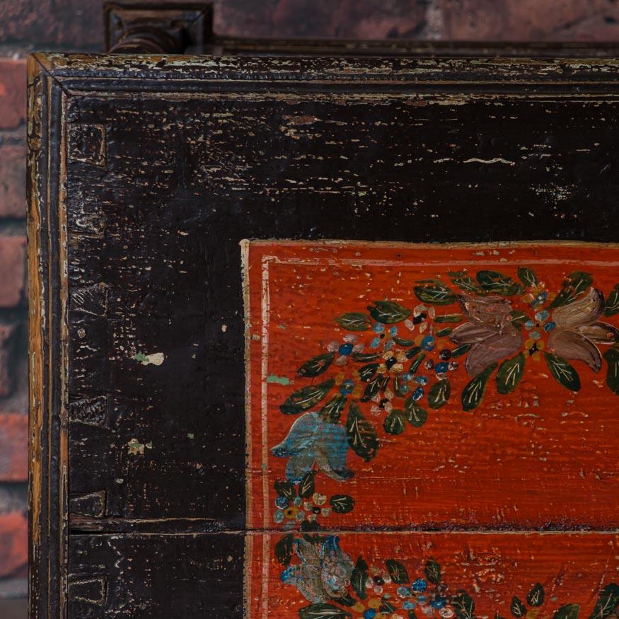 19th Century Antique Folk Art Painted Chest of Drawers from Romania