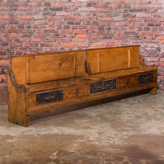 Antique Folk Art Painted Romanian Storage Bench
