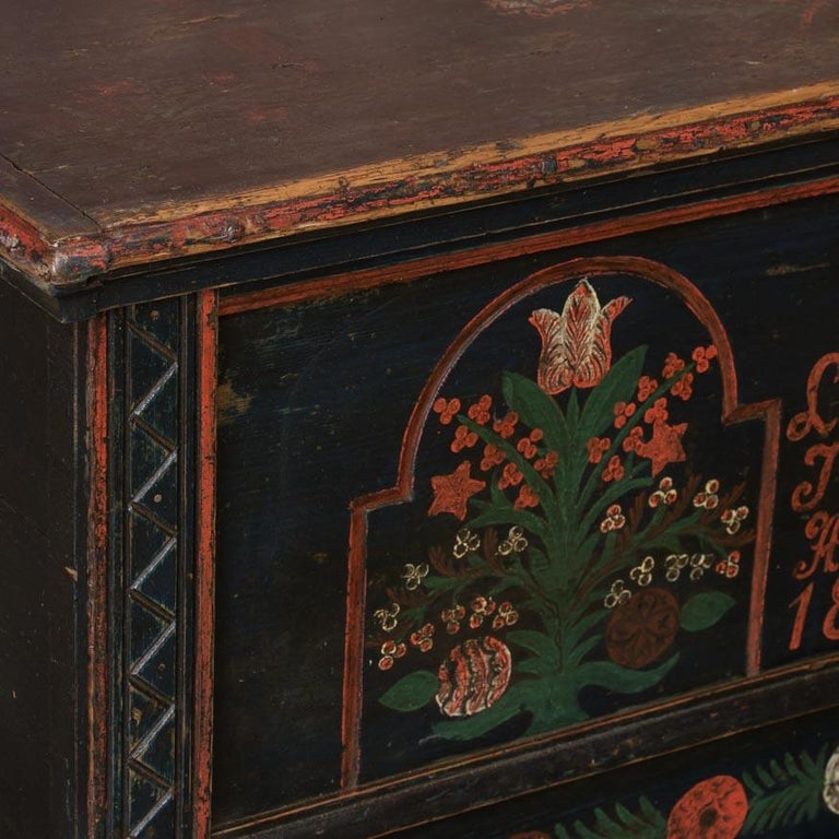 Antique Folk Art Painted Trunk from Hungary at 1stDibs | folk in the trunk