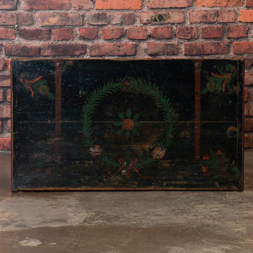 Antique Folk Art Painted Trunk from Hungary 2