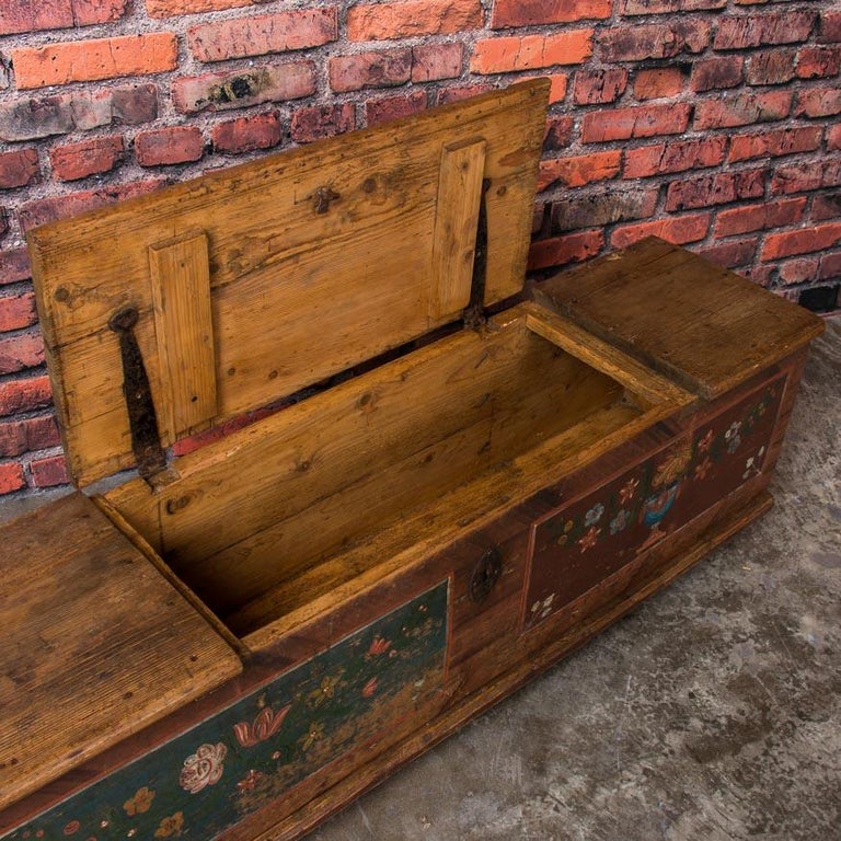 Antique Folk Art Painted Trunk from Romania at 1stDibs | folk in the trunk