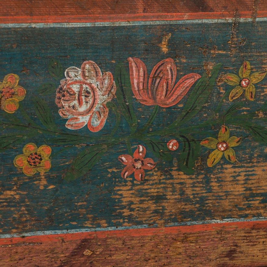 Antique Folk Art Painted Trunk from Romania In Good Condition In Round Top, TX