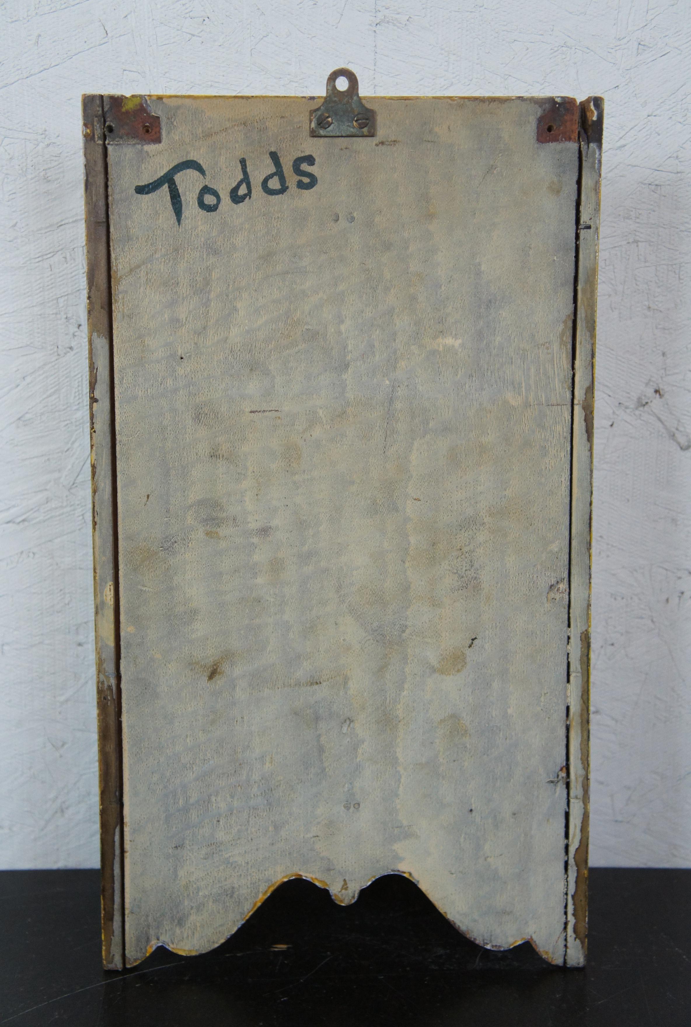 Antique Folk Art Painted Wall Hanging Shelf Colonial Early American Primitive 2